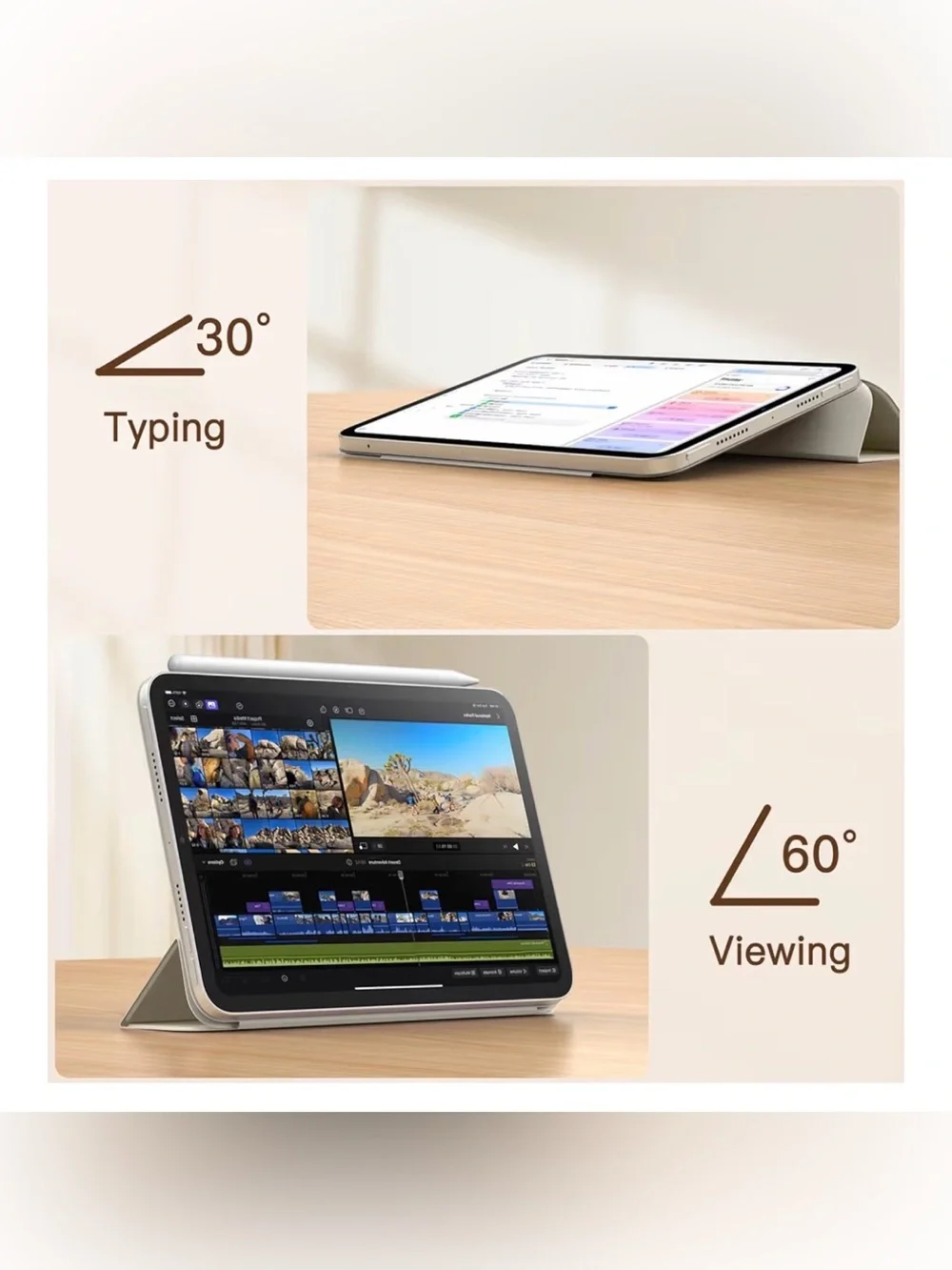 Cream Magnetic iPad Case